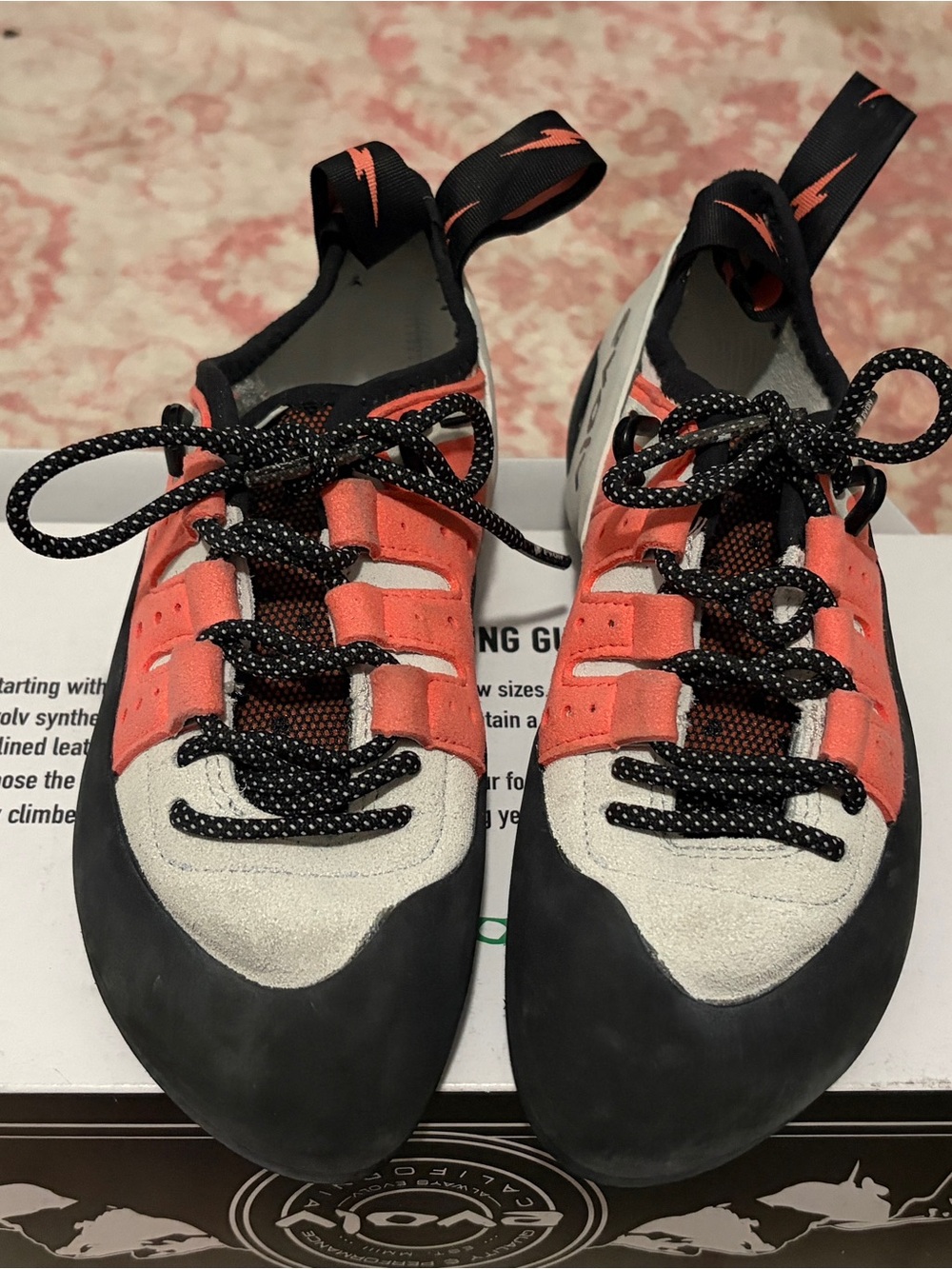 Evolv Women’s Coral and Black Climbing Shoes